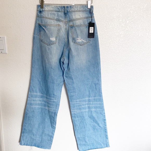Parker Jeans Light Wash Distressed 100% Algodon High Rise Wide Leg Jeans - Picture 8 of 12